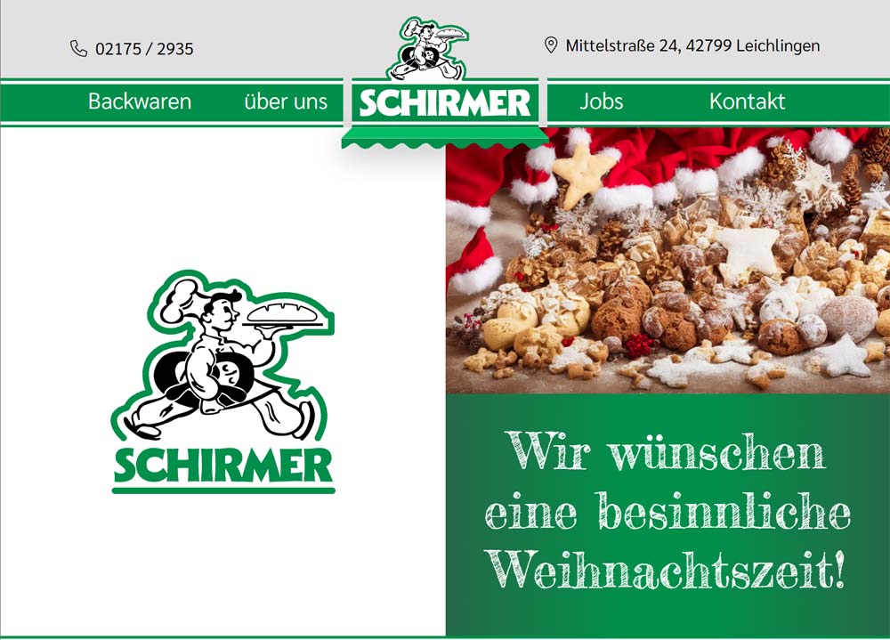 Website Bäckerei Schirmer