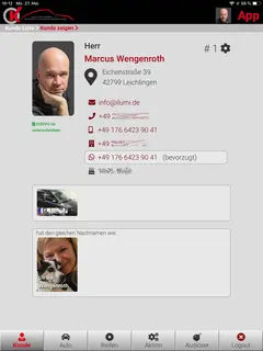 Screenshot der OK App aus dem Bereich „Kunden zeigen“
