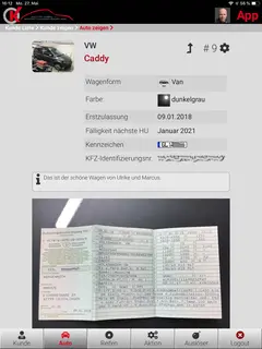 Screenshot der OK App aus dem Bereich „Auto Zeigen“