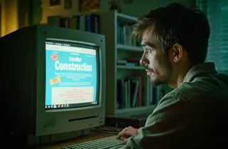 KI Bild Mann an retro PC