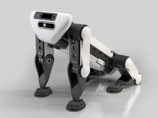 3D Visualisierung Roboter macht Sitz
